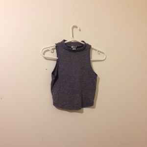 Grey cropped halter top